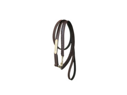 Leather covered chain lead brown 270 cm