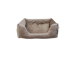 Dog bed velvet beige size L 100x80cm