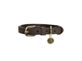 Dog collar Velvet leather Size S-42cm
